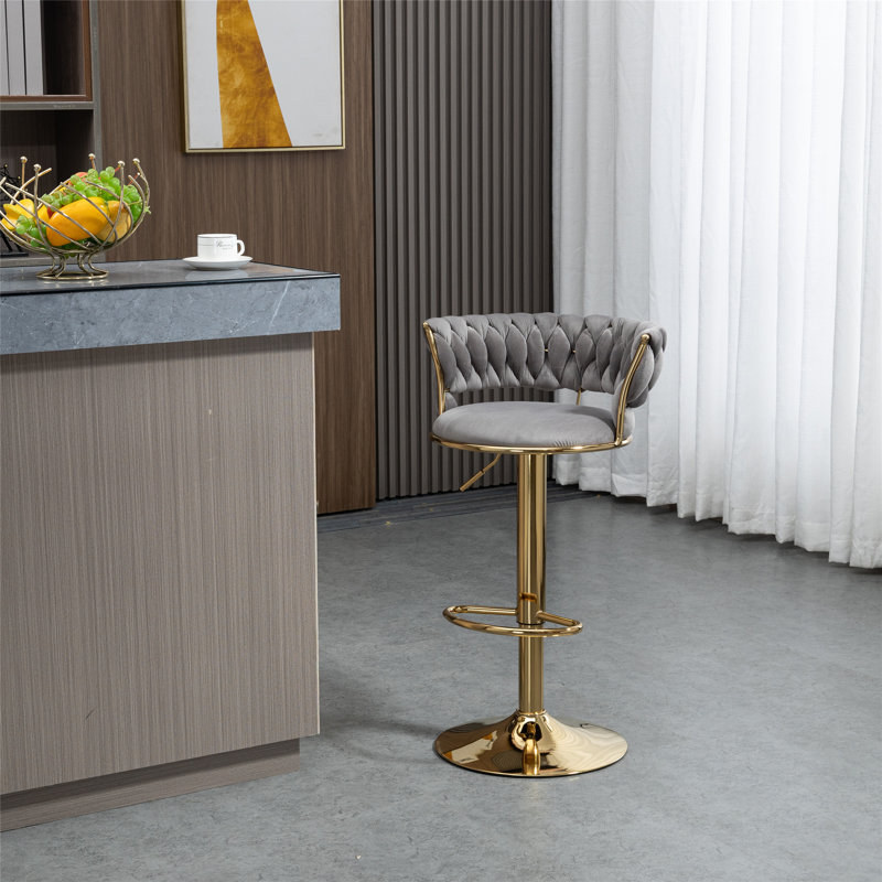 Tabourets de bar ergonomiques pivotants en polyester pour la cuisine et la salle à manger