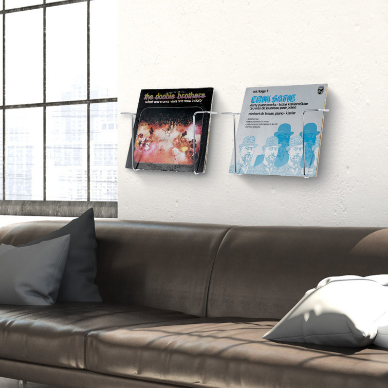 Rebrilliant 2 Piece Wall Silver Vinyl Record Storage Rack | Wayfair