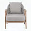 Ensemble de 2 fauteuils d'extérieur en corde de teck avec coussins texturés taupe