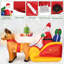 Décoration de Noël de Noël gonflable imperméable pour le père Noël double 6 pi avec traîneau The Holiday Aisle®