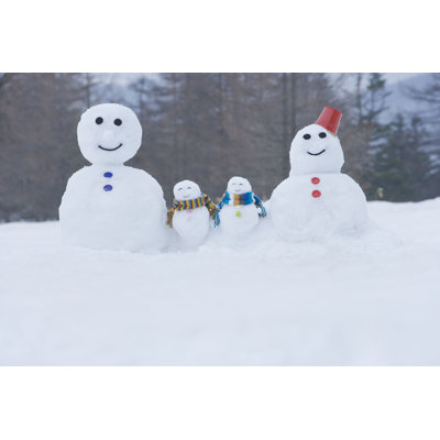 Snowman Family - Photographie sur toile tendue