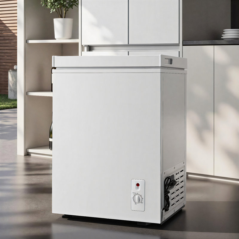 3.5 Cubic Feet Chest Freezer With Adjustable Temperature Controls With Hanging Baskets Electronic Control To -46°F Top Door Open Freezer Energy Saving Quiet Operation For Dorm, Garage