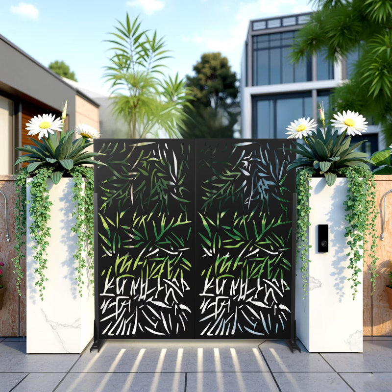 Écran d'intimité 72 po, panneaux d'intimité décoratifs autoportants pour balcon, cour et jardin