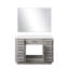 Meuble-lavabo simple en chêne blanc avec plateau en quartz, 43 miroirs, mécanisme de fermeture en douceur et armoire en chêne, surface, miroir en bois massif