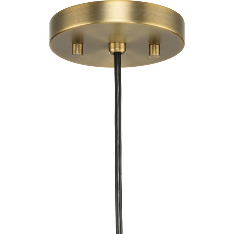 Walkerton 1 - Light Dome Pendant, Vintage Brass, White