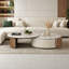 Table de bout en pierre micro-cristalline de style crème-108794353