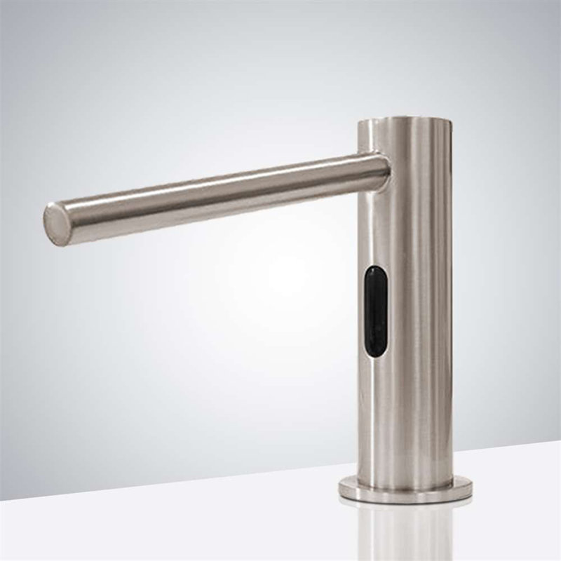 Fontana Commercial Deck Mount Automatic Soap Dispenser, Brushed Nickel