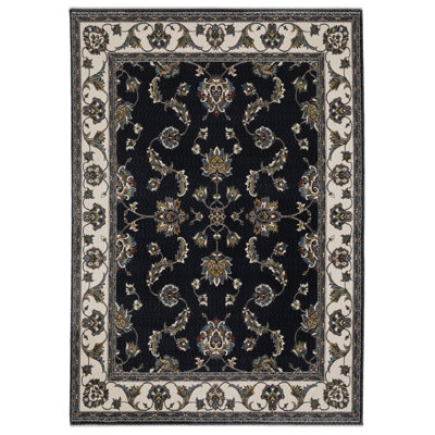 Tapis bleu marine / ivoire Sorusch