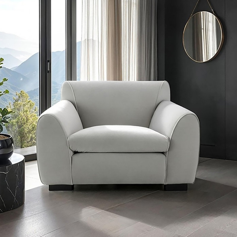 Chaise d'appoint rembourrée Churchton, Gris clair