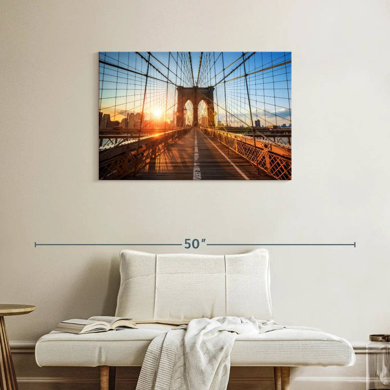 Ravi Sunlit Brooklyn Bridge, H 24 po x l 36 po