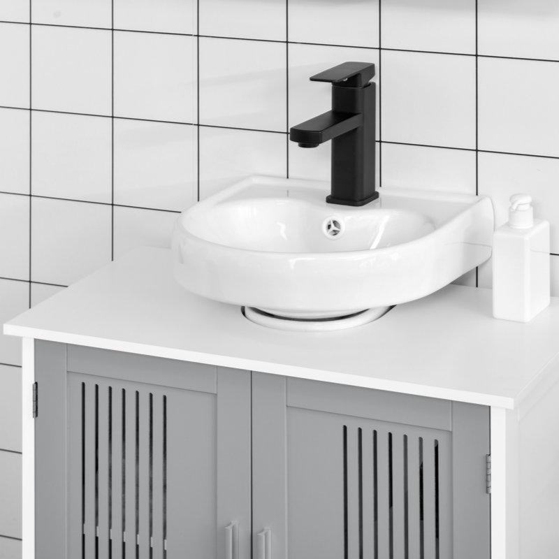 Nylae 23.5'' Bathroom Vanity with Top, White;Gray