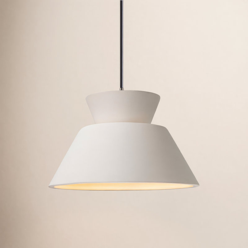 Logan 1 - Light Single Geometric Pendant - Black Cord, Hammered Brass, Matte Black, Incandescent (Not Included)