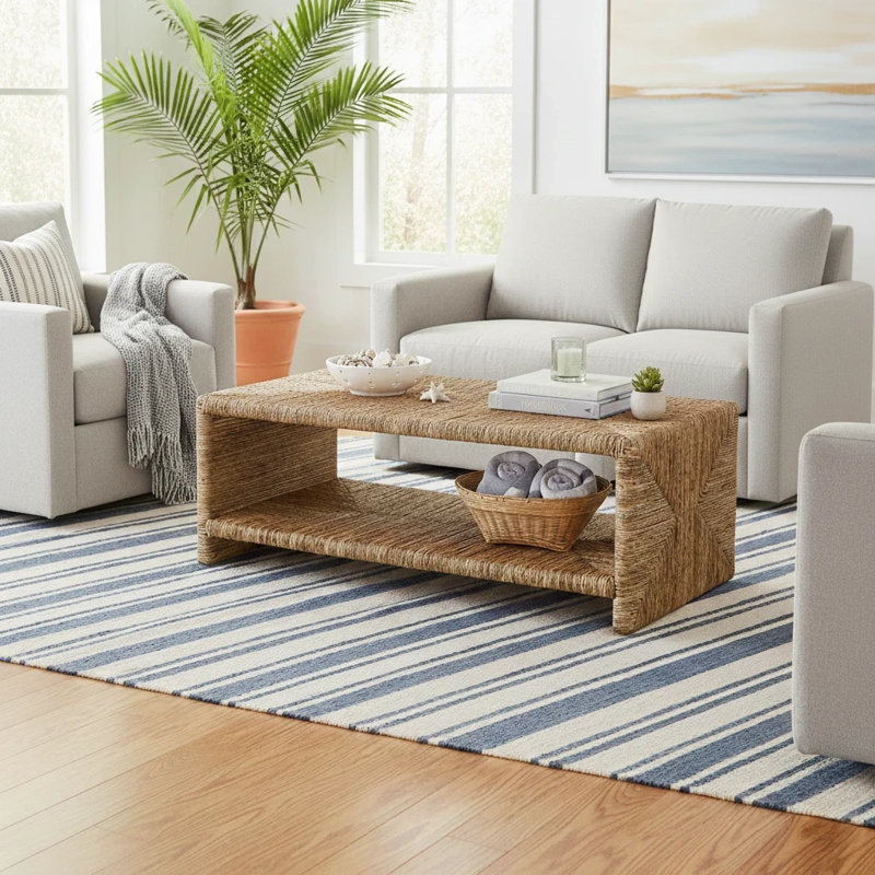 Kanza Abaca Coffee Table, Natural