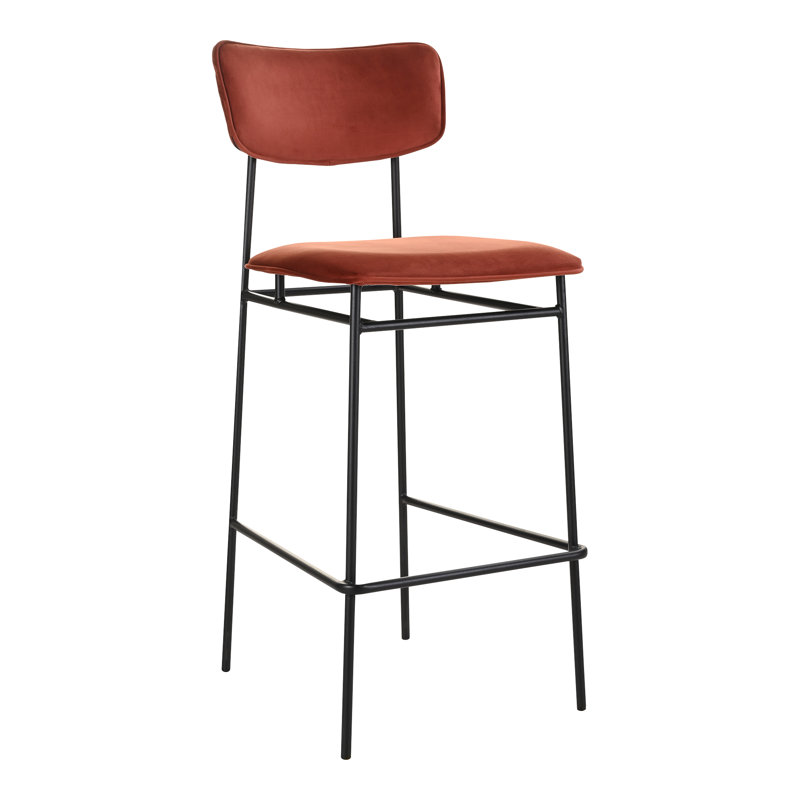 SAILOR BARSTOOL BROWN, Bar Stool (30” Seat Height), Red Velvet