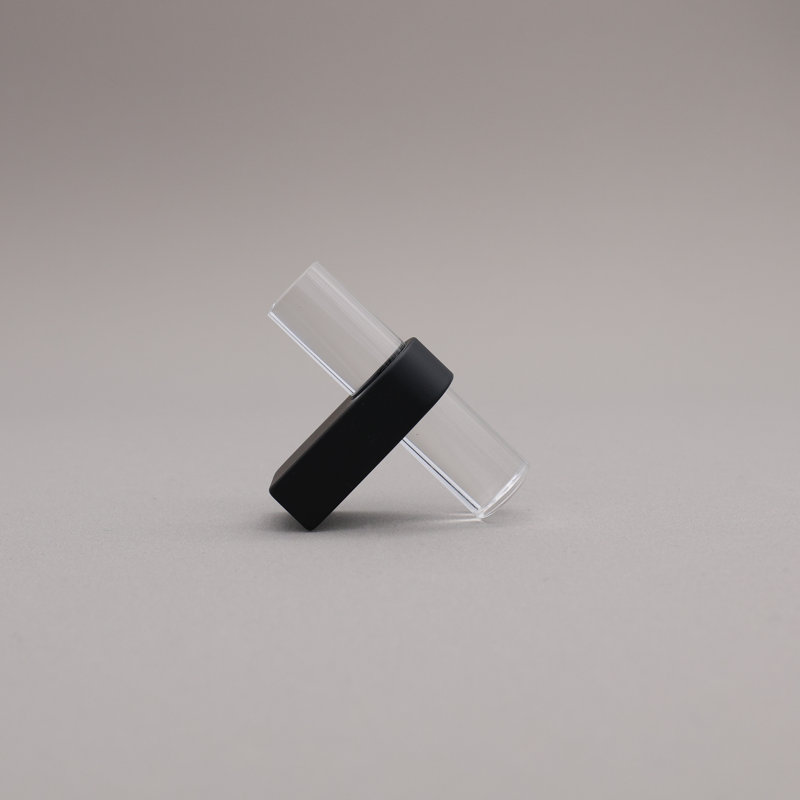 Clarity Acrylic Bar Knob, Matte Black/Clear Acrylic