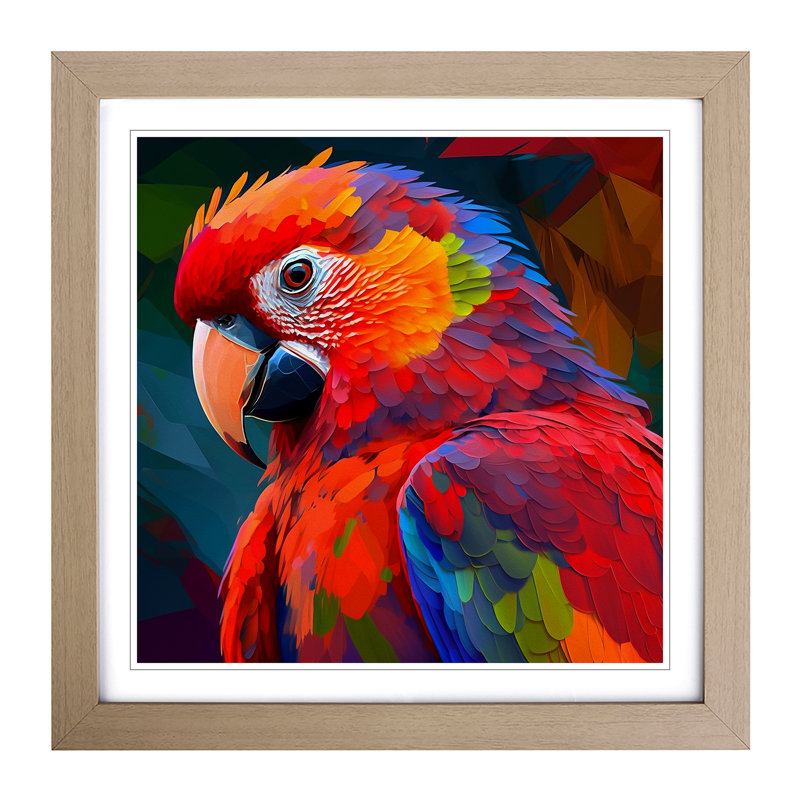 Parrot Fauvism - Framed Print, Oak