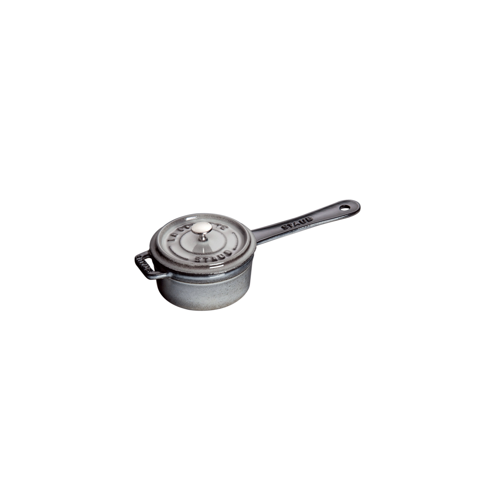 Staub Cast Iron 0.25-qt Mini Saucepan, Graphite Gray