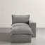 Chaise longue modulaire rembourrée en chenille rembourrée avec repose-pieds amovible - entièrement compressée, aucun assemblage requis-1897707339-1897688187