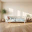 Lit plateforme simple en fer et en bois d'ingénierie avec garde-corps l 41,74 po x P 77,76 po x H Timor