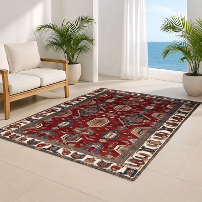 Tapis d'intérieur et d'extérieur noir Persian