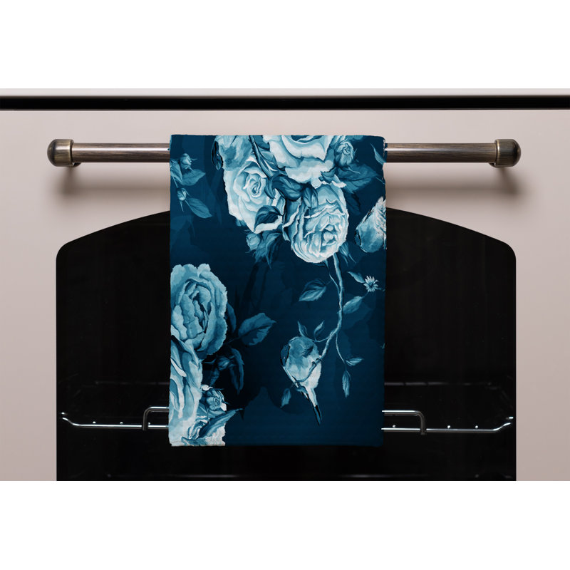 Cotton Floral Waffle Kitchen Towel