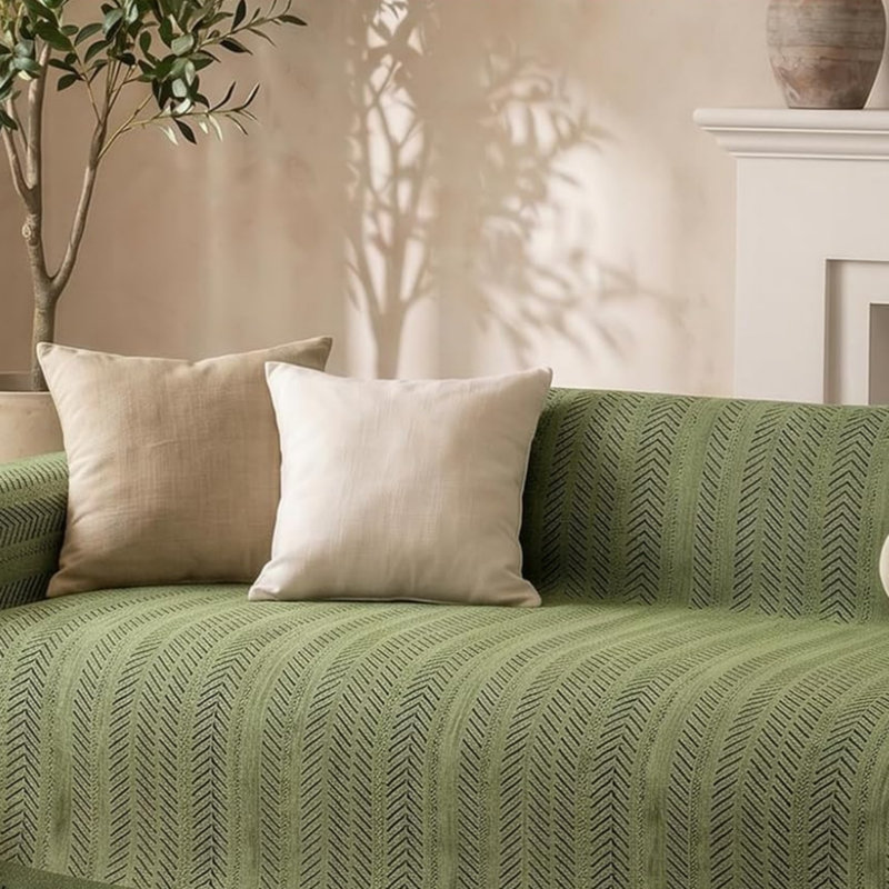 Throw Blanket, Green Striped