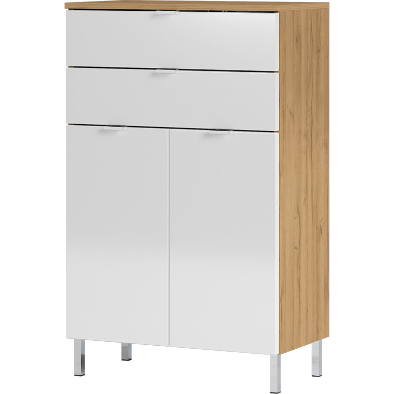 Midgett Bathroom Cabinet, Imitation Grandson Oak/White