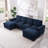 Sectional Sofa Deep Seat Sofa Couch With Ottomans, Corduroy Sofa Sleeper Comfy Upholstered Furniture For Living Room, Apartment, Office,-697407048