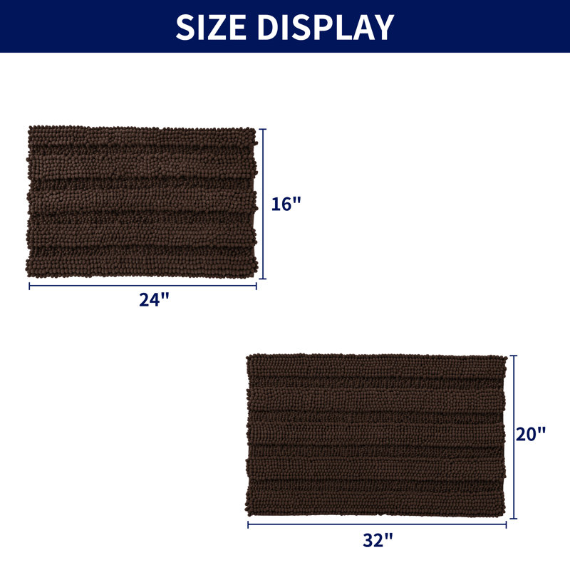 Lasse Non-Slip Bath Rug, Chocolate