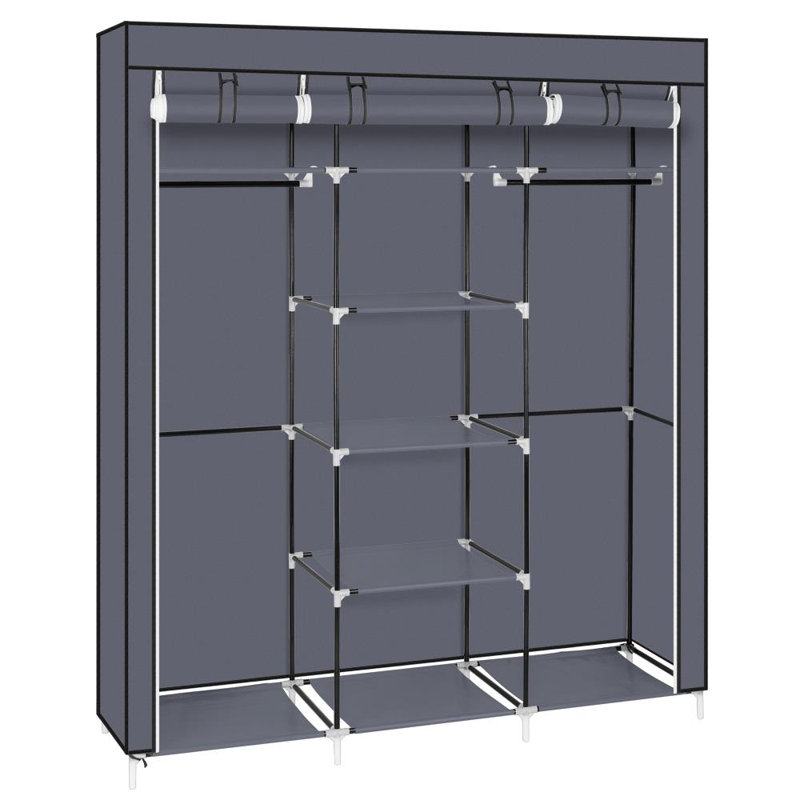 150cm Portable Wardrobe, Grey