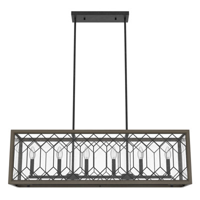 Chevron 6 Light Linear Rectangle Chandelier