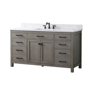 Merrimack 48 W x 23 D x 36 H Single Bathroom Vanity Set, Three Posts,  Base Finish: Gray