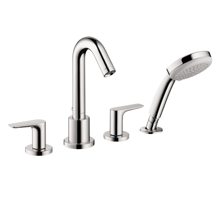 Logis Double Handle Deck Mounted Roman Tub Faucet Trim with Diverter and Handshower