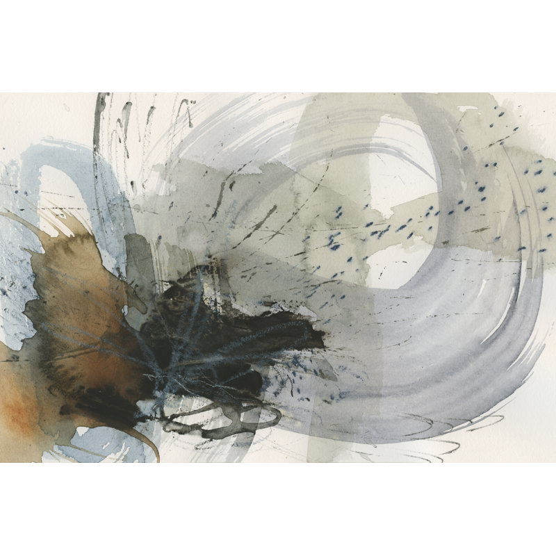 Orbital Burst II by Victoria Barnes - Painting on Canvas, 61 cm H x 91 cm W, Black Floater Framed