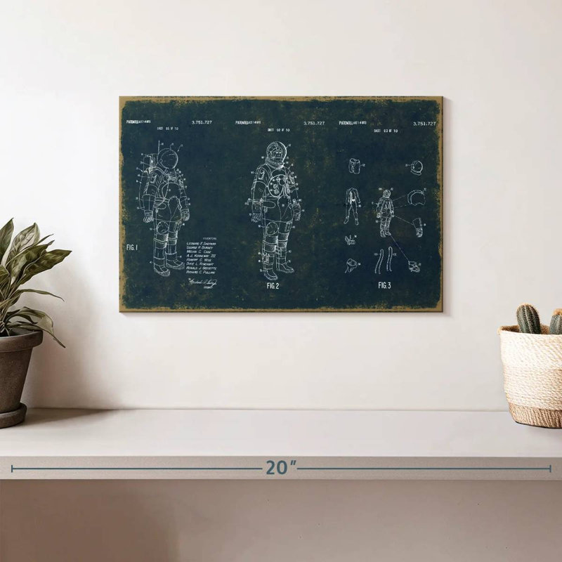 Space Suit Patent, 8" H x 12" W