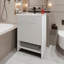 Meuble-lavabo Shell avec 2 portes et rangement ouvert, blanc
