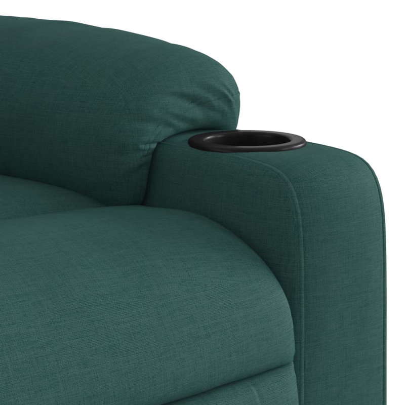Upholstered Massage Chair, Dark Green Polyester, Power