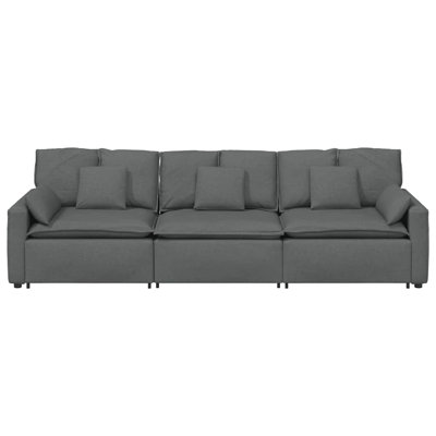  Canapé modulaire avec coussins gris foncé
