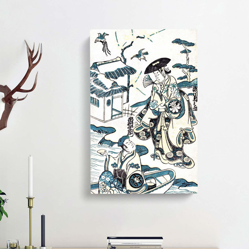 Musume Dojoji by Torii Kiyonobu - Wrapped Canvas Painting, 50cm H x 35cm W x 3cm D