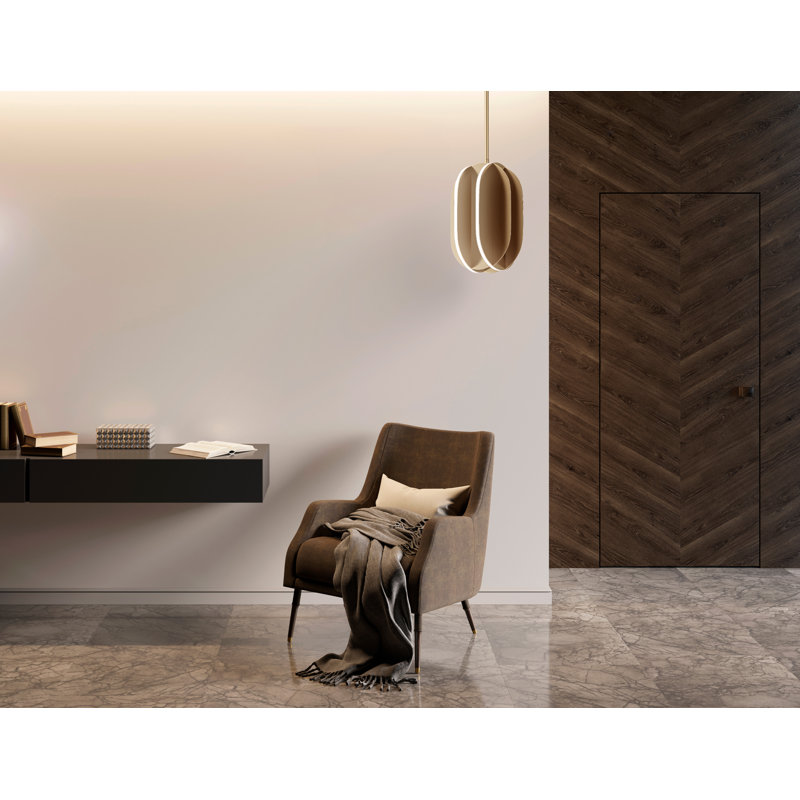 Biniam 1 - Light LED Geometric Pendant, Satin Brass, 14.25" H x 9.75" W x 9.75" D