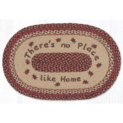  “No Place Like Home” Oval Patch Tread Rug 30" H Rustic Accent Mat