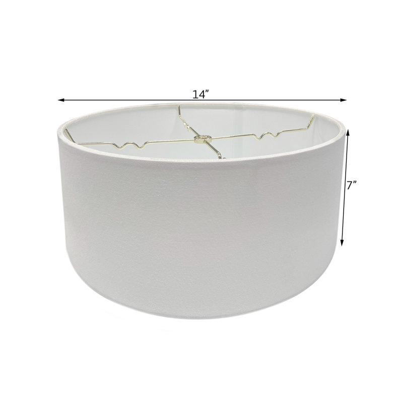 Abat-jour tambour en lin H 7 po x l 14 po (araignée), Blanc