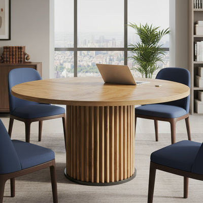 47-inch Round Conference Table For 4 by Inbox Zero
