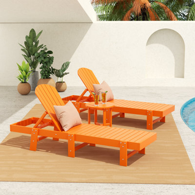 Chaise longue inclinable simple avec table 77,6 po Geoff