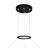 Modern LED 32in Chandelier – Flush Mount Black & Satin Gold Fixture, Integrated Dimmable Lighting for Dining Room, Bedroom, or Entryway-1075517081-1200974724