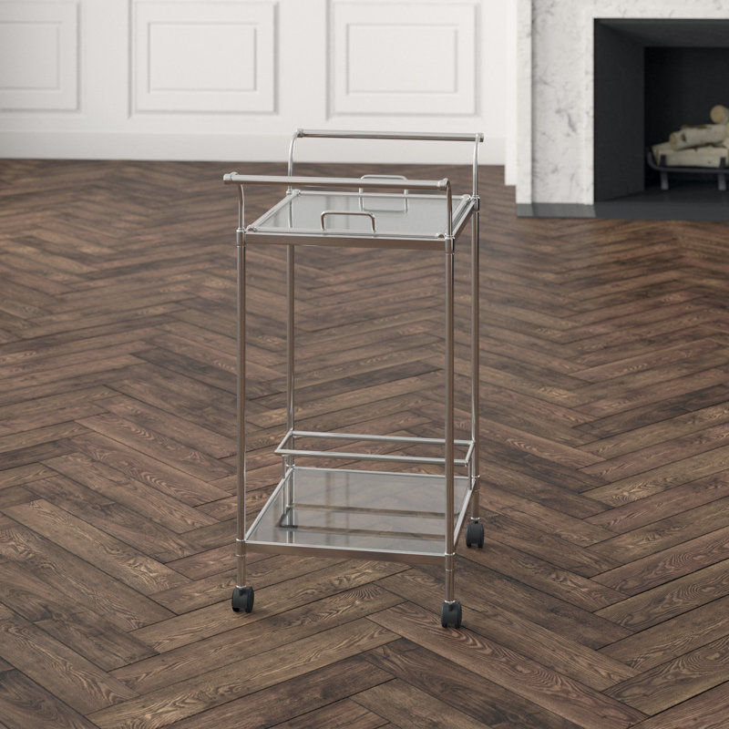Masini Silver Trolley Bar Cart