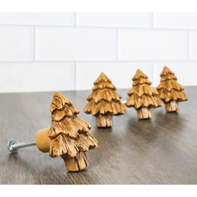 Ensemble de 4 boutons de porte d'armoire en bois de pin