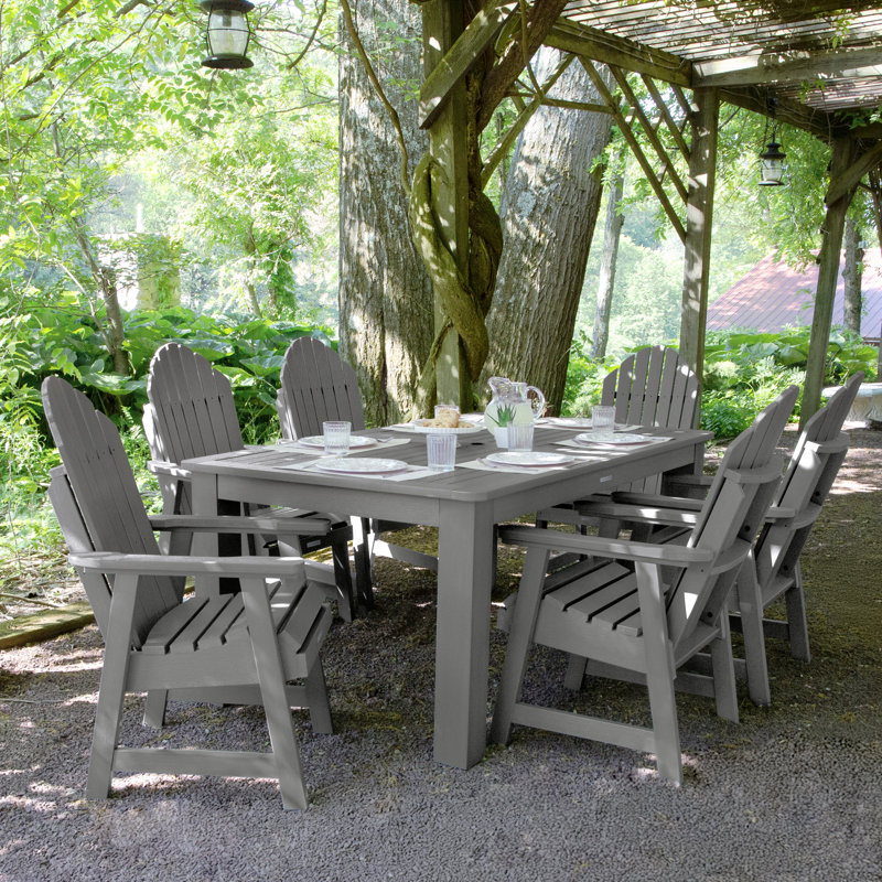 Macias 6 - Person Patio Dining Set with Rectangular Table, Coastal Teak, 30'' H x 42'' W x 72" L