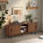 62"Mid-Century TV Stand with Sliding Door, Modern Oval Media Console-105523456