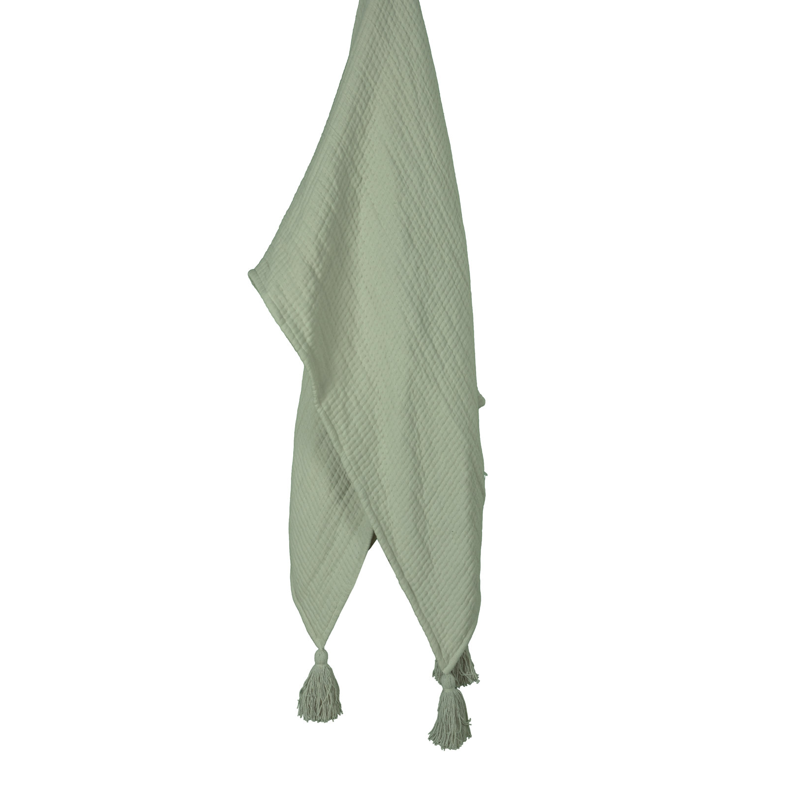 Cotton Throw Blanket, Sage Green